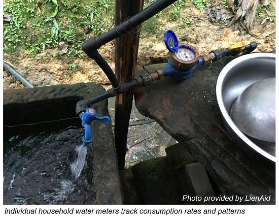 Individual household water meters track consumption rates and patterns